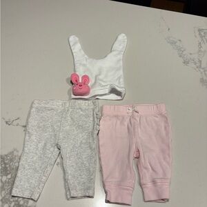 Pink and Gray Kids Bottoms Set